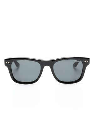 Montblanc lunettes de soleil carrées à plaque logo - Noir
