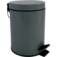 MSV Prullenbak/pedaalemmer - metaal - donkergrijs - 3 liter - 17 x 25 cm - Badkamer/toilet   -