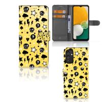 Telefoonhoesje met Naam Samsung Galaxy A14 5G Punk Geel | Portemonnee hoesje Telefoonhoesje met Naam Samsung Galaxy A14 5G Punk Geel | Portemonnee hoesje