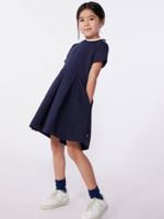 Korte mouwen katoenen kinderjurk PETIT BATEAU marineblauw Korte mouwen katoenen kinderjurk PETIT BATEAU marineblauw