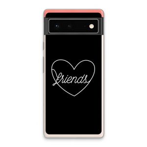 Friends heart black: Google Pixel 6 Transparant Hoesje