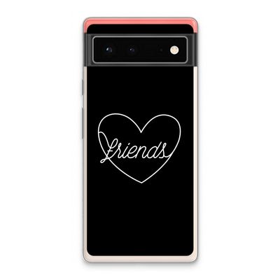 Friends heart black: Google Pixel 6 Transparant Hoesje