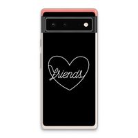 Friends heart black: Google Pixel 6 Transparant Hoesje