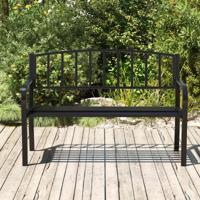 Tuinbank Metaal Weerbestendig Bankje voor 2 Personen Ijzeren Bankje voor Tuin 127 x 59 x 85,5 cm Zwart