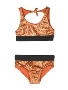 Andorine bikini à effet métallisé - Orange