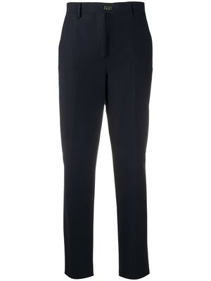 Ferragamo pantalon droit à plaque Gancini - Bleu