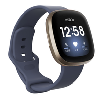 Bandje geschikt voor Fitbit Versa 3 - Maat S - Polsband - Horlogebandje - Siliconen - Grijsblauw