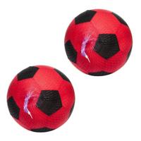Softbal foam - 2x - voetbal print - rood - zacht - 50 cm - speelgoed ballen