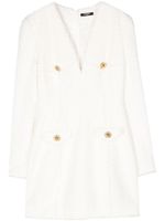 Balmain robe en tweed à coupe courte - Blanc - thumbnail