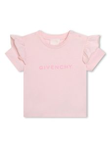 Givenchy Kids t-shirt en coton à volants - Rose