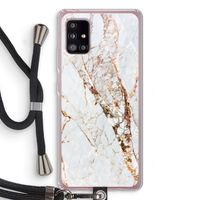Goud marmer: Samsung Galaxy A51 5G Transparant Hoesje met koord