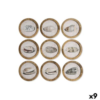 Schilderij Home ESPRIT Natuurlijk Mediterrane Schelp 30 x 2 x 30 cm (9 Stuks)