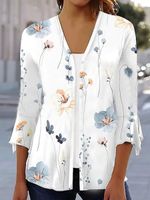 Casual Floral Printed Loose Kimono