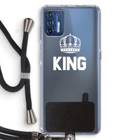 King zwart: Motorola Moto G9 Plus Transparant Hoesje met koord