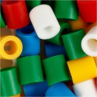NABBI Strijkkralen, afm 10x10 mm, gatgrootte 5,5 mm, jumbo, standaardkleuren, 1000 div/ 1 doos