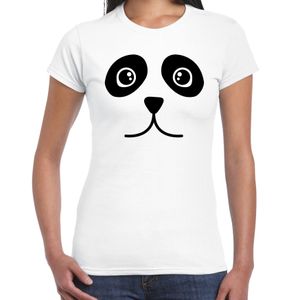 Panda gezicht fun verkleed t-shirt wit voor dames