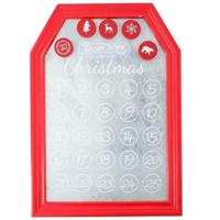 Kerst magneetbord - rood - 31 x 45 cm - Count down for Christmas - memobord