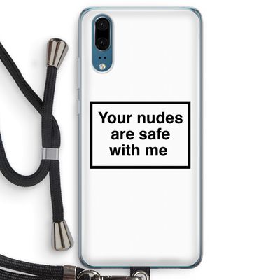 Safe with me: Huawei P20 Transparant Hoesje met koord