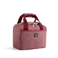 2 stks waterdichte lunch tassen Oxford reizen noodzakelijk picknick zakje diner vak voedsel geval (donkerrood)