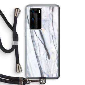 Gestreepte marmer: Huawei P40 Pro Transparant Hoesje met koord