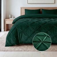 Wasbaar Lazy Dekbed Zonder Overtrek - Zonder Overtrek - Velvet Pintuck - Groen - Dekbed-Discounter.nl