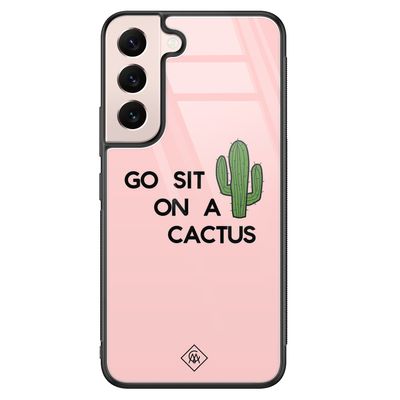 Samsung Galaxy S22 glazen hardcase - Go sit on a cactus