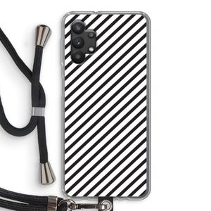 Strepen zwart-wit: Samsung Galaxy A32 5G Transparant Hoesje met koord