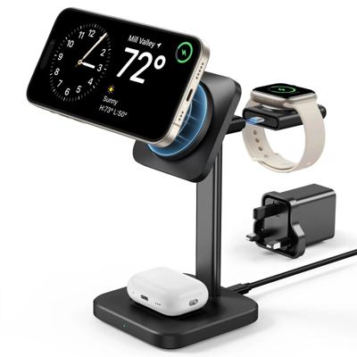 3-in-1 Watch Wireless Charging Set (HaloLock) - Black - UK-Plug