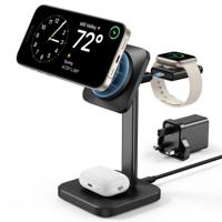 3-in-1 Watch Wireless Charging Set (HaloLock) - Black - UK-Plug