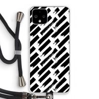 Zwarte vegen: Pixel 4 Transparant Hoesje met koord