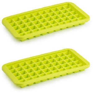 2x stuks Trays met Cocktail ijsblokjes/ijsklontjes vormen 50 vakjes kunststof groen