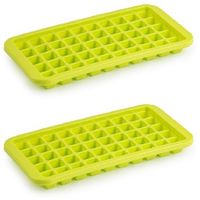 2x stuks Trays met Cocktail ijsblokjes/ijsklontjes vormen 50 vakjes kunststof groen