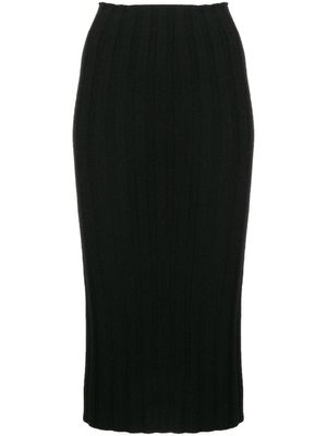 Cashmere In Love jupe Lenny en maille nervurée - Noir
