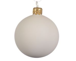 4 Glazen kerstballen mat 10 cm wol wit - Decoris