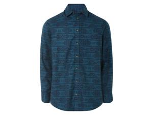 LIVERGY Flanellen heren overhemd (L (41/42), Navy/blauw/print)
