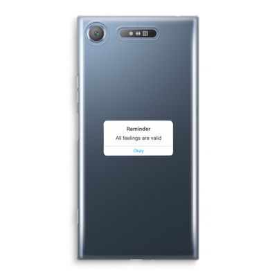 Reminder: Sony Xperia XZ1 Transparant Hoesje