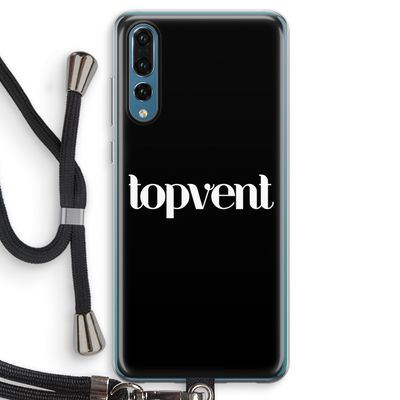 Topvent Zwart: Huawei P20 Pro Transparant Hoesje met koord