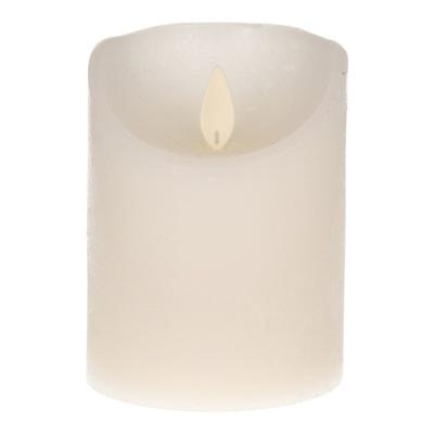 Anna's Collection Stompkaars - 3x - LED - wit - H10 cm - bewegende vlam - kaars