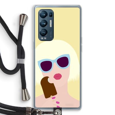 Ice cream: Oppo Find X3 Neo Transparant Hoesje met koord