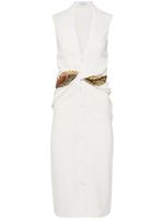 Ferragamo robe mi-longue à ceinture torsadée - Blanc