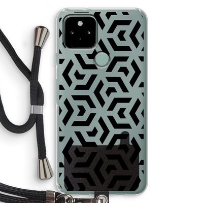 Crazy pattern: Pixel 5 Transparant Hoesje met koord