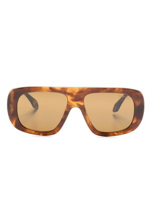 Giorgio Armani lunettes de soleil à monture oversize - Marron