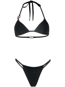 Dolce & Gabbana bikini dos-nu à plaque logo - Noir