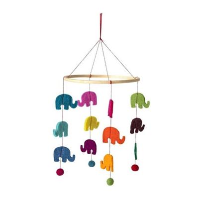 Baby mobiel/boxmobiel - olifanten thema - 45 cm - Hout/vilt - Babykamer