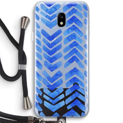 Blauwe pijlen: Samsung Galaxy J3 (2017) Transparant Hoesje met koord
