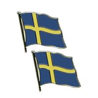 Pin Vlag Zweden - 4x stuks - 2 cm - vlaggen speldje - supporter - mini broche