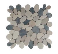Stabigo Pebble Sliced Mix Black and Brown mozaiek 30x30 cm multicolor mat - thumbnail