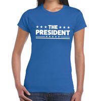 The President fun t-shirt blauw voor dames 2XL  -