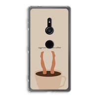 Aggressively drinks coffee: Sony Xperia XZ2 Transparant Hoesje