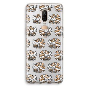 Slapende poes: OnePlus 6 Transparant Hoesje